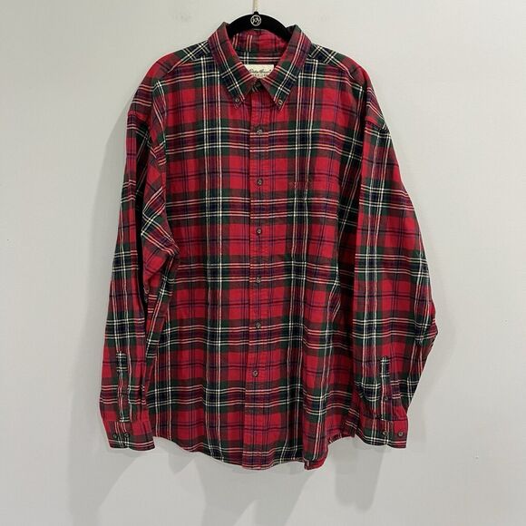 Eddie Bauer Flannel Plaid Men’s Button Down Long Sleeves Shirt Size‎ Large - Picture 1 of 4